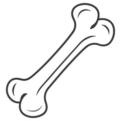 Fototapeta premium Dog Bone Cartoon Outline with Transparent Background