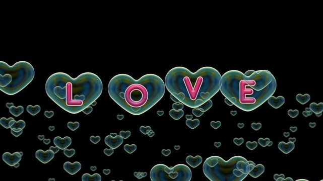 Burbujas Corazón LOVE Ascendentes