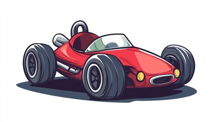 Fototapeta premium Classic Red Race Car, Vintage Design, Studio Shot, Illustration