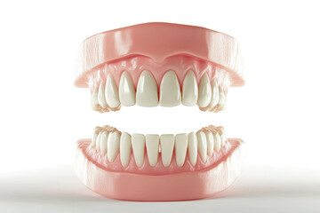 Fototapeta premium a dental model of a teeth cutout and isolated on transparent background 