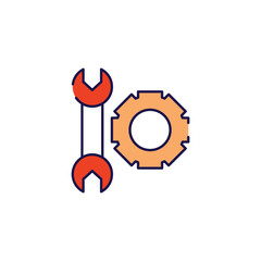 Tech Support icon design with white background stock illustration