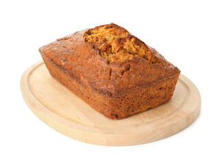 One tasty carrot cake isolated on white