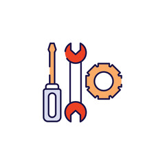 Customer Maintenance icon design with white background stock illustration