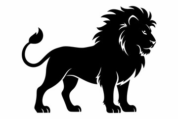 Obraz premium king lion silhouette black vector