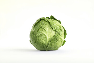 Fototapeta premium a head of lete cabbage on a white background cutout and isolated on transparent background 