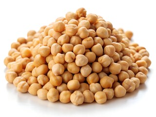 Chickpeas white beans on white background