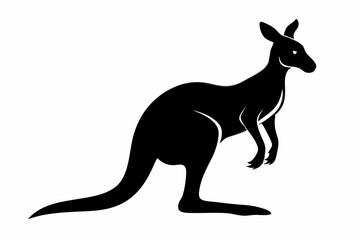 kangaroo silhouette black vector