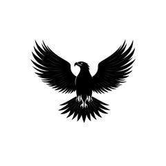 Fototapeta premium Eagle with outstretched wings in black and white representing freedom power and a symbol of strength