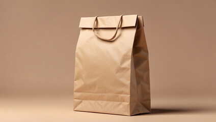 Stylish Paper Bag Mockup Isolated on Background for Creative Branding
