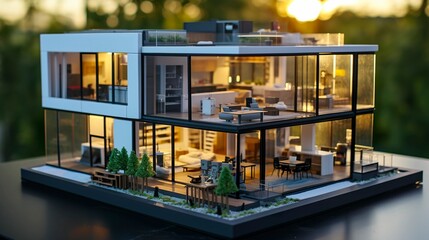 3D printer building a house