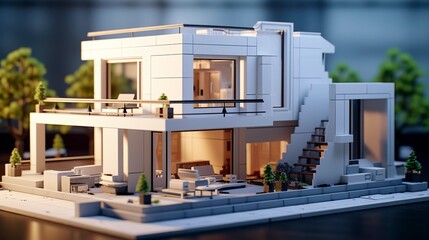 3D printer building a house