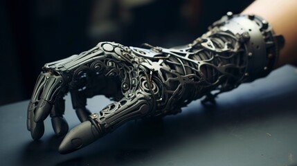 3D printer building a prosthetic limb