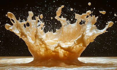 Beige Liquid Crown Splash Against Dark Backgrounds