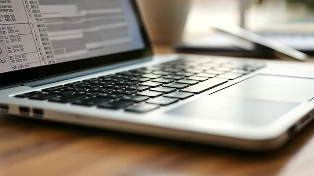 3_Close-up of a bootstrap budget spreadsheet on an old laptop