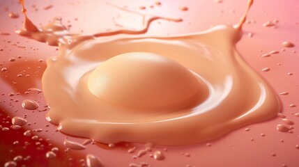 A photo of a beauty blender sponge surrounded by liquid