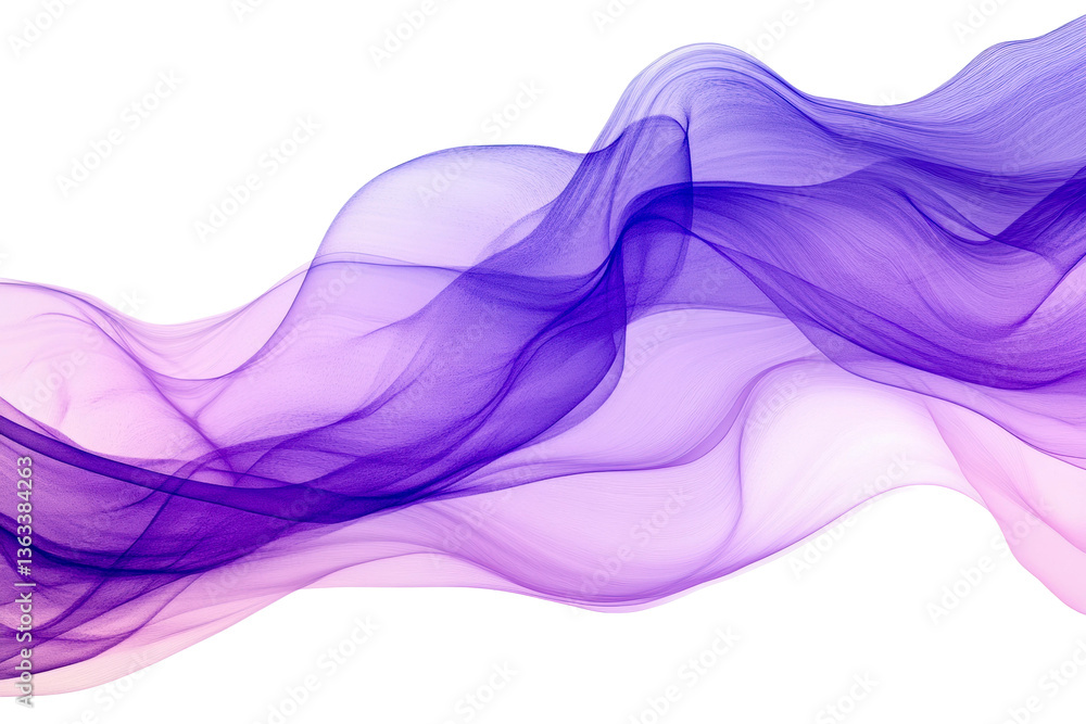 Aufkleber flowing purple waves abstract design digital soft environment isolated on transparent background