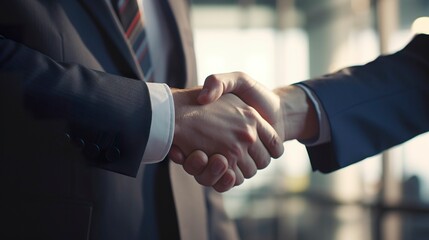 A photo of a businessperson shaking hands