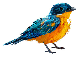 Obraz premium Colorful bird perched on branch nature scene detailed isolated on transparent background