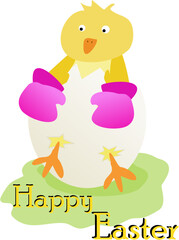 cute flea with boxing gloves