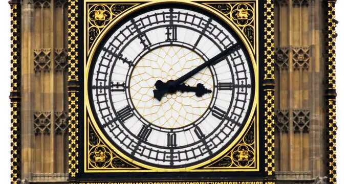 Close-up capture of Big Ben clock in London, England