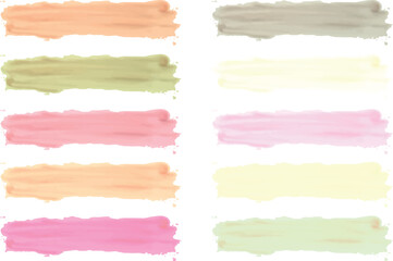 pastel colorful abstract splatter brush strokes palette set