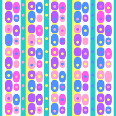 Bright Birthday Retro 70s Shapes Repeat