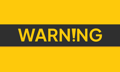 Warning sign background. Blank warning yellow and black. Vector flat illustration.