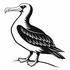Naklejka premium albatross black silhouette icon vector