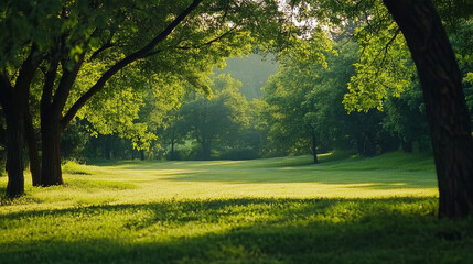 "Immerse yourself in the tranquility of nature with this captivating video of a serene park. Watch as the camera pans across lush green fields, capturing the vibrant colors of the trees and the gentle