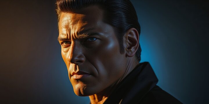 Charismatic and Commanding Presence of a Powerful Cinematic Character in and Dramatic Aesthetics.