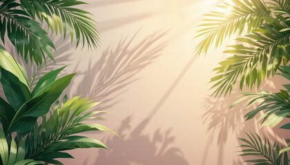 Embrace the serenity of tropical foliage nature high-quality image warm light close-up vibrant environment
