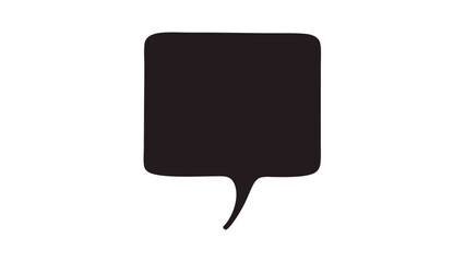 Black Speech Bubble Icon - Simple Chat Symbol on White Background