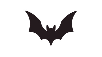 Black Bat Silhouette Icon – Halloween & Gothic Design Element