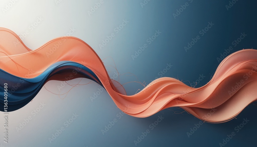 Poster fluid waves of color in abstract design digital art modern aesthetics creative environment smooth vi
