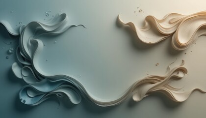Dynamic flowing abstract waves digital art minimalist style calming environment aerial perspective fluid motion concept