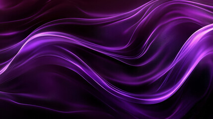 Obraz premium abstract curved wavy lines flow across a deep black background, creating a striking contrast. The black backdrop features smooth, blurred silk-like fabric with an iridescent shimmer, resembling a star