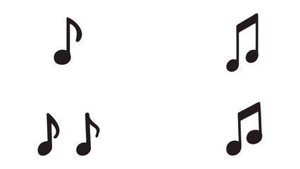 Musical Note Icon Set &ndash; Minimalist Black & White Symbols for Music & Sound