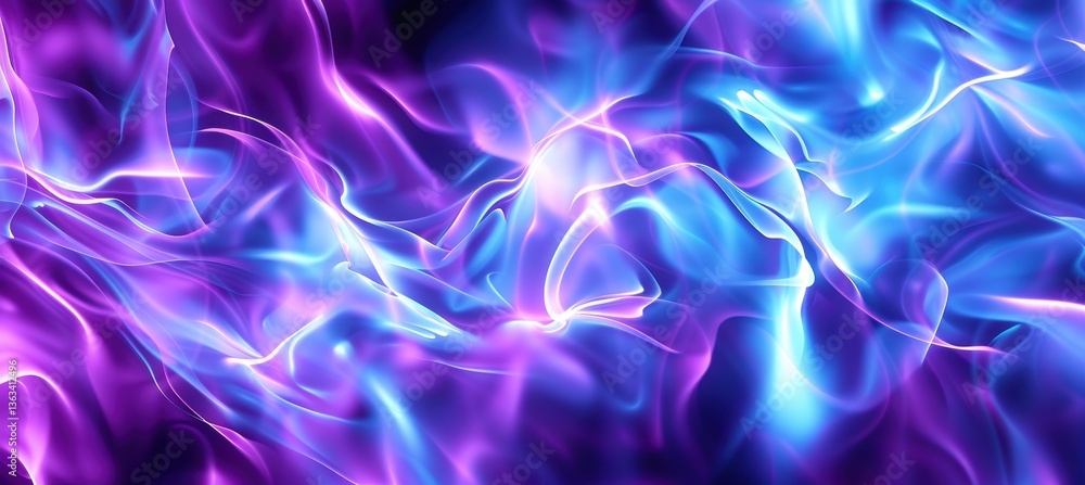 Poster modern tech background with vibrant waves of glowing light for innovative design projects