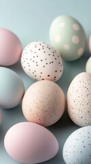 Colorful decorative eggs arranged on a soft surface ready for an Easter celebration or spring event