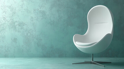 Modern chair design with minimalist aesthetic in a serene turquoise setting enhances interior elegance