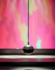 Suspended human-sized pendulum swings rhythmically, steel, balance