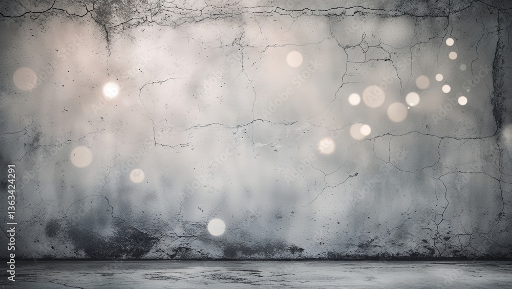 Poster textured gray wall with soft light and subtle bokeh effect creating an atmospheric background for va
