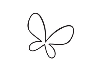 Simple line butterfly doodle hand drawn line concept icon. Simple butterfly line clipart