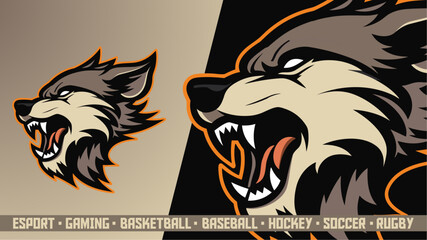 Wolf Pack Esports Logo - Bold Team Mascot for Competitive Gaming (Hockey, Soccer, Basketball)