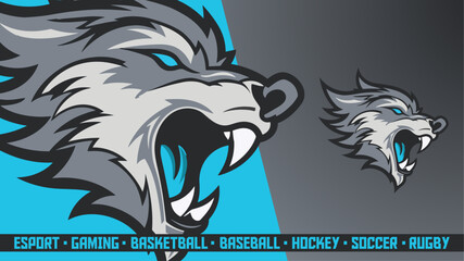 Arctic Wolf Logo - Intimidating Winter-Themed Mascot (Vector Graphic, Hockey, Esports) © Giu Studios
