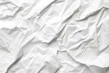 Fototapeta premium Crumpled White Paper Texture Showing Abstract Pattern and Sharp Creases