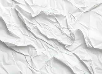 Obraz premium White Crumpled Paper Texture Creates Abstract and Minimalist Background Design