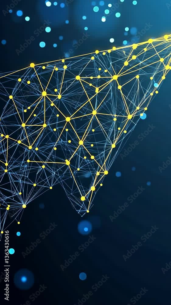 Poster network connections forming a dynamic web illuminating the digital landscape in a dark background