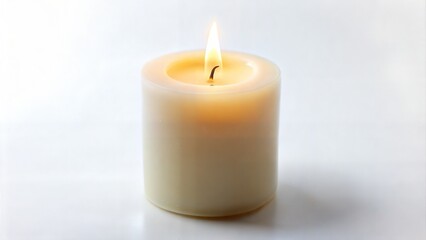 Scented Candle Surrounded by Fresh Herbs.