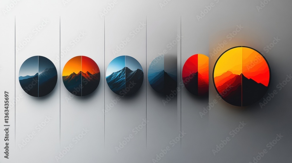 Poster visual timeline showcasing logo evolution from rough concept to sleek modern branding with gradient 